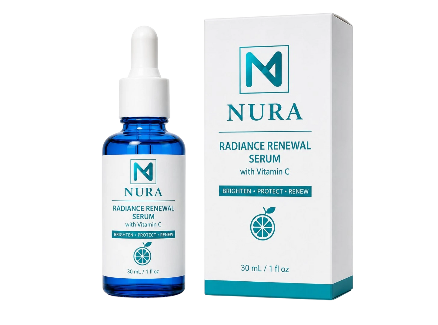 NURA Radiance Renewal Serum with Vitamin C – Brightening & Antioxidant Face Serum (30ml)